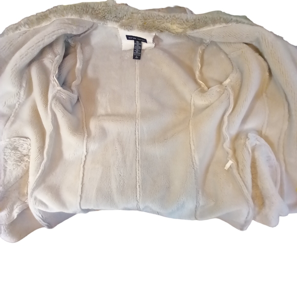 🏖️Soft Brushed Faux Suede w Faux Fur Lining Button Front Coat Size Large - Picture 11 of 13